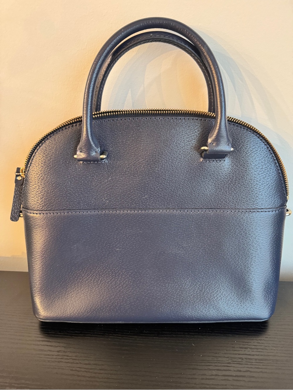 kate spade Navy Pebbled Leather Dome Satchel - Picture 3 of 5